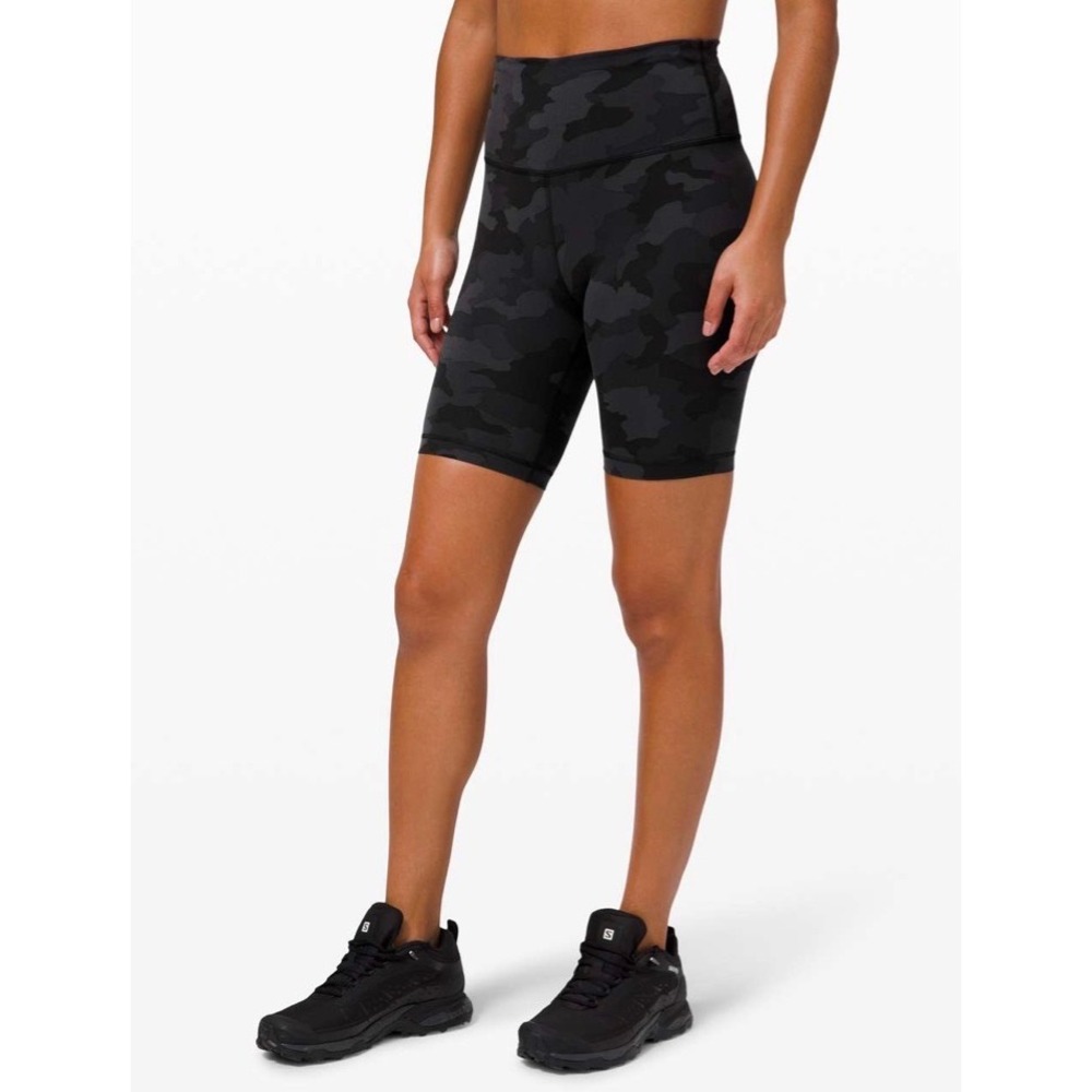 Lululemon‎ Wunder Train High Rise Short 8" Size 2 Camo Deep Coal